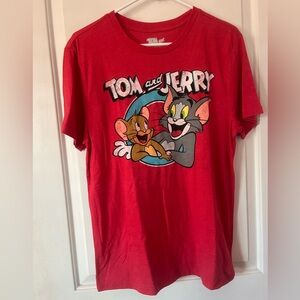 Tom and Jerry Cartoon Red Graphic T-Shirt for all